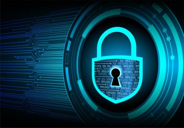 Dolabı olan arka plan vektör illüstrasyonu, dijital güvenlik kavramı