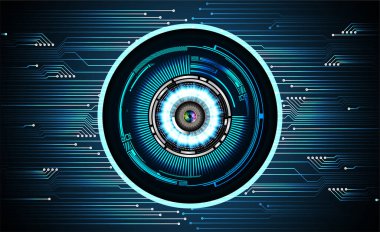 göz siber devre gelecek teknoloji konsepti arka plan, küresel soyut arkaplan