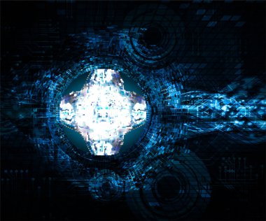 Mavi göz siber devre gelecekteki teknoloji konsepti