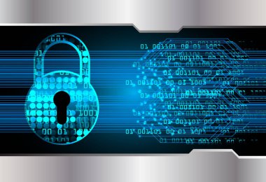 Dolabı olan arka plan vektör illüstrasyonu, dijital güvenlik kavramı