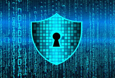 anahtar deliği ile arkaplan vektör illüstrasyonu, dijital güvenlik kavramı