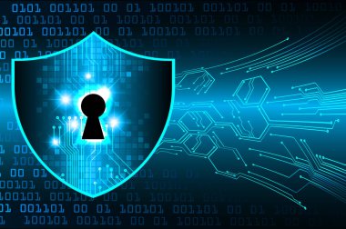 anahtar deliği ile arkaplan vektör illüstrasyonu, dijital güvenlik kavramı