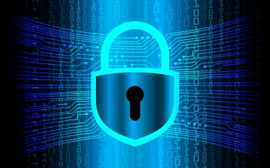 Dolabı olan arka plan vektör illüstrasyonu, dijital güvenlik kavramı