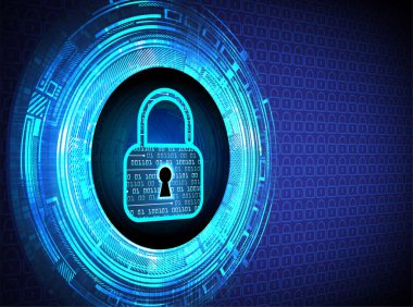 Dolabı olan arka plan vektör illüstrasyonu, dijital güvenlik kavramı