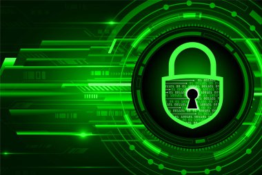 Dolap ve dijital güvenlik kavramına sahip fütüristik arka plan