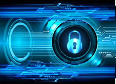 Dolabı olan arka plan vektör illüstrasyonu, dijital güvenlik kavramı