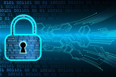 Dolabı olan arka plan vektör illüstrasyonu, dijital güvenlik kavramı