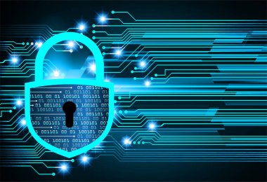 Dolabı olan arka plan vektör illüstrasyonu, dijital güvenlik kavramı