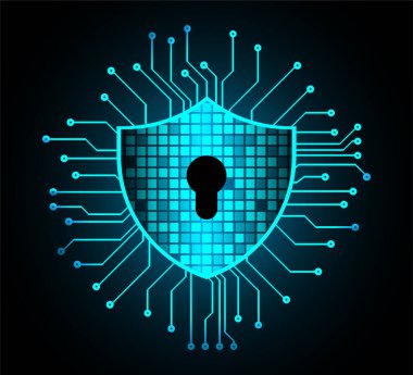 anahtar deliği ile arkaplan vektör illüstrasyonu, dijital güvenlik kavramı