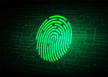 Yeşil ekranda parmak izi, vektör illüstrasyonu