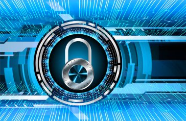 Dolap ve dijital güvenlik kavramına sahip fütüristik arka plan