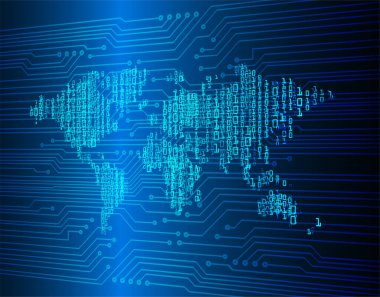 İkili kodlu mavi devre kartı