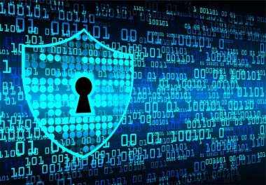 anahtar deliği ile arkaplan vektör illüstrasyonu, dijital güvenlik kavramı