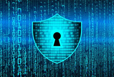 anahtar deliği ile arkaplan vektör illüstrasyonu, dijital güvenlik kavramı