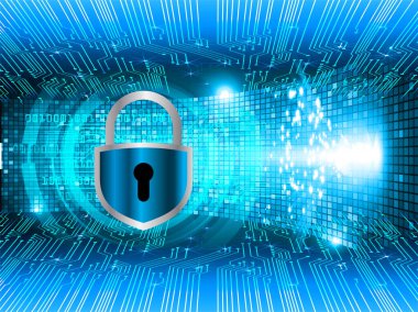 Dolap ve dijital güvenlik kavramına sahip fütüristik arka plan