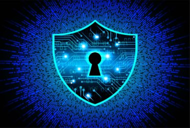 anahtar deliği ile arkaplan vektör illüstrasyonu, dijital güvenlik kavramı