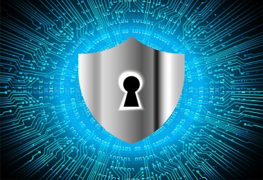 anahtar deliği ile arkaplan vektör illüstrasyonu, dijital güvenlik kavramı