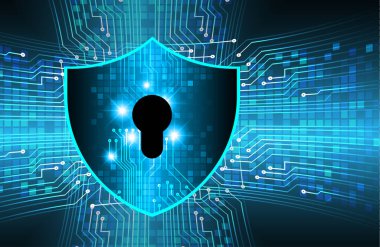 anahtar deliği ile arkaplan vektör illüstrasyonu, dijital güvenlik kavramı