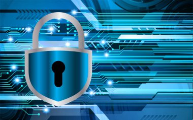 Dolap ve dijital güvenlik kavramına sahip fütüristik arka plan