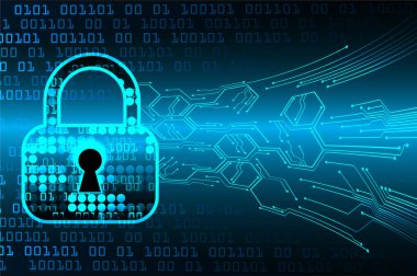 Dolabı olan arka plan vektör illüstrasyonu, dijital güvenlik kavramı