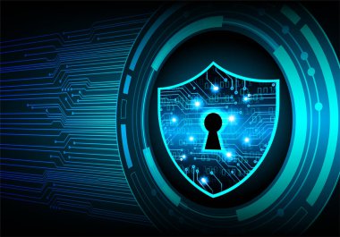 anahtar deliği ile arkaplan vektör illüstrasyonu, dijital güvenlik kavramı