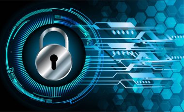 Dolabı olan arka plan vektör illüstrasyonu, dijital güvenlik kavramı