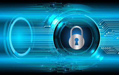 Dolabı olan arka plan vektör illüstrasyonu, dijital güvenlik kavramı