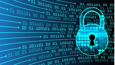 Dolabı olan arka plan vektör illüstrasyonu, dijital güvenlik kavramı