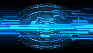 Mavi göz siber devre gelecekteki teknoloji konsepti