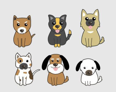 şirin köpeklerin vektör kümesi, çizgi film karakteri