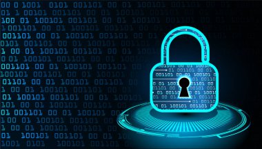 Dolabı olan arka plan vektör illüstrasyonu, dijital güvenlik kavramı