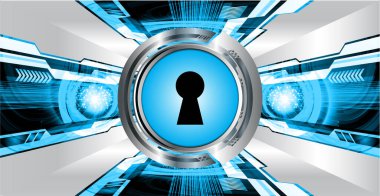 anahtar deliği ile arkaplan vektör illüstrasyonu, dijital güvenlik kavramı