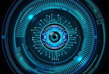 göz siber devre gelecek teknoloji konsepti arka plan, küresel soyut arkaplan
