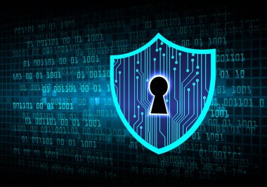 anahtar deliği ile arkaplan vektör illüstrasyonu, dijital güvenlik kavramı