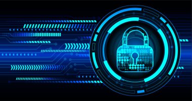 Dolabı olan arka plan vektör illüstrasyonu, dijital güvenlik kavramı