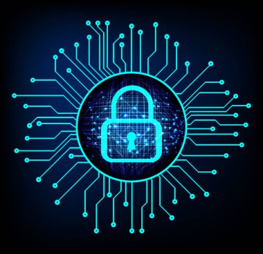 Dolabı olan arka plan vektör illüstrasyonu, dijital güvenlik kavramı