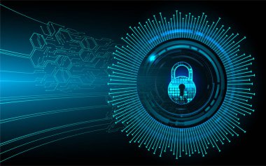 Dolabı olan arka plan vektör illüstrasyonu, dijital güvenlik kavramı