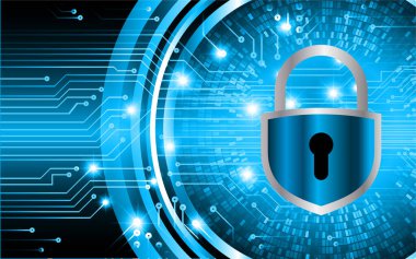 Dolap ve dijital güvenlik kavramına sahip fütüristik arka plan