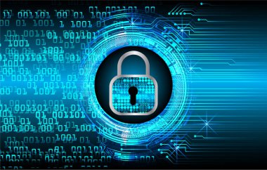 Dolap ve dijital güvenlik kavramına sahip fütüristik arka plan