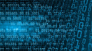 İkili kod ve sayılarla soyut arkaplan