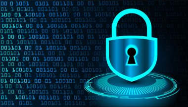 Dolabı olan arka plan vektör illüstrasyonu, dijital güvenlik kavramı