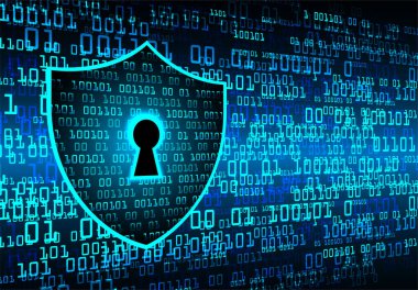 anahtar deliği ile arkaplan vektör illüstrasyonu, dijital güvenlik kavramı