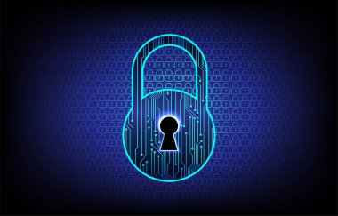 Dolap ve dijital güvenlik kavramına sahip fütüristik arka plan