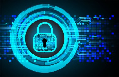 Dolap ve dijital güvenlik kavramına sahip fütüristik arka plan