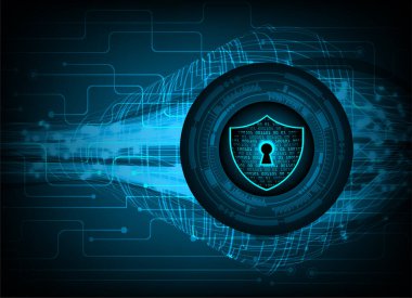 anahtar deliği ile arkaplan vektör illüstrasyonu, dijital güvenlik kavramı