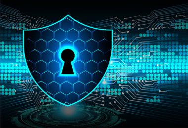 anahtar deliği ile arkaplan vektör illüstrasyonu, dijital güvenlik kavramı