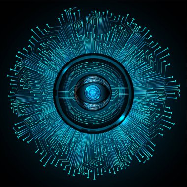 göz siber devre gelecek teknoloji konsepti arka plan, küresel soyut arkaplan