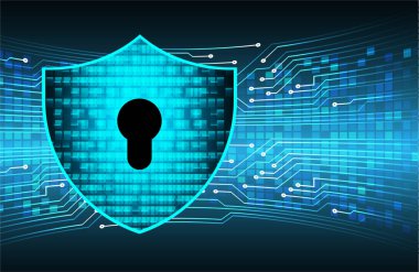 anahtar deliği ile arkaplan vektör illüstrasyonu, dijital güvenlik kavramı