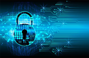 Dolabı olan arka plan vektör illüstrasyonu, dijital güvenlik kavramı