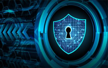 anahtar deliği ile arkaplan vektör illüstrasyonu, dijital güvenlik kavramı